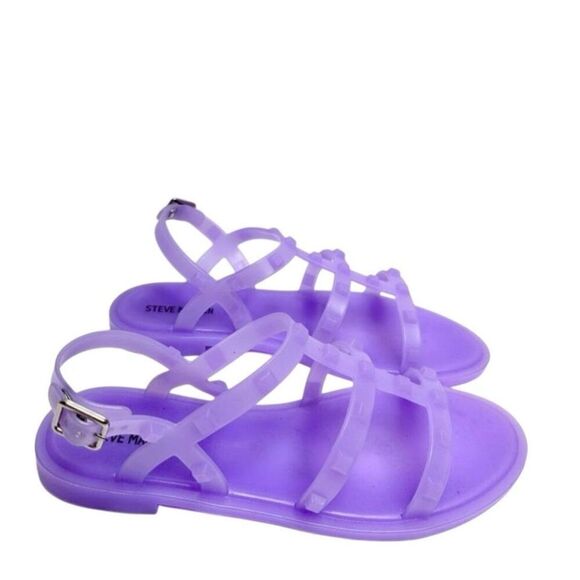 Steve Madden Jelly Sandals Kids Size 4 Purple Strappy Open Toe Jtripper - Picture 2 of 6